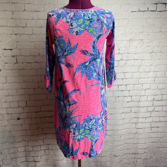 Lilly Pulitzer Surfcrest Pink Monkey Dress size small tiki pink out on a limb - Picture 3 of 5